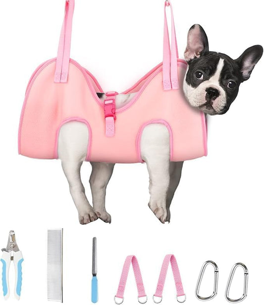 Supet Dog Grooming Hammock, Helpful Hammock for Nail Trim, Restraint Sling for Nail Clipping, Cat Grooming Hammock for Dog Pet to Nail Trimming