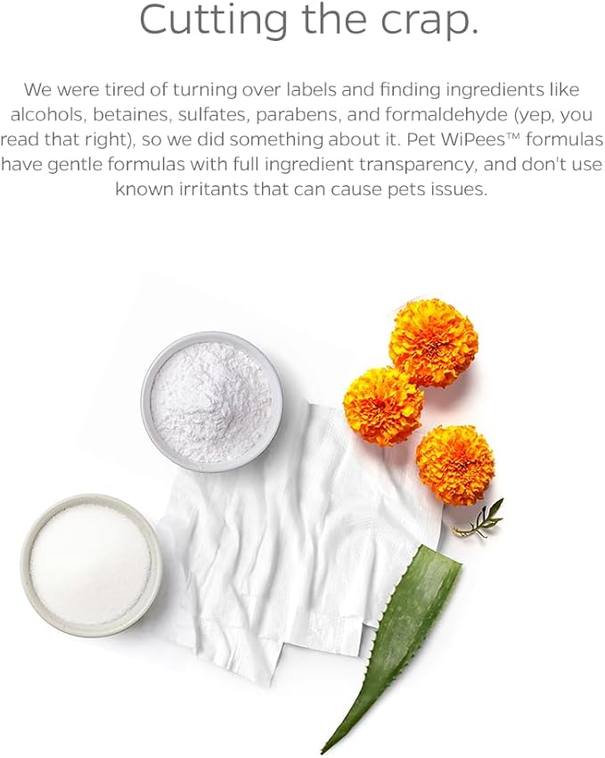 Ear Pet WiPees™ – Ear Wipes for Dogs & Cats, Dog Ear Wipes for Infection & Itchy Ears, Gentle Cat & Dog Ear Cleaner for Daily Hygiene (Natural, 100ct)