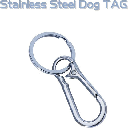 2-Pack Pet Tag Clips, Stainless Steel Dog Tag Quick Clips, Perfect for Dogs/Cats for Collar and Harness
