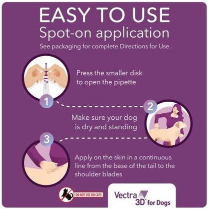 Vectra 3D for Dogs Flea, Tick & Mosquito Treatment & Prevention for Extra Small Dogs (5-10 lbs), 6 month supply