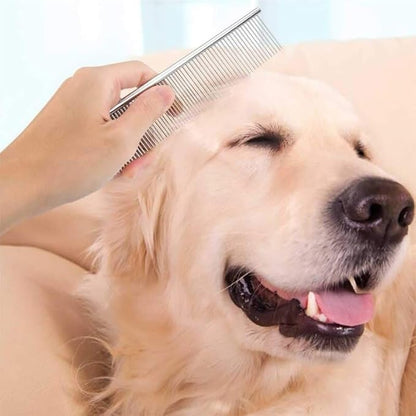 Dog Combs for Grooming, Metal Cat Comb for Removing Tangles and Knots, Professional Grooming Tool for Long Haired Dog, Cat and other pets
