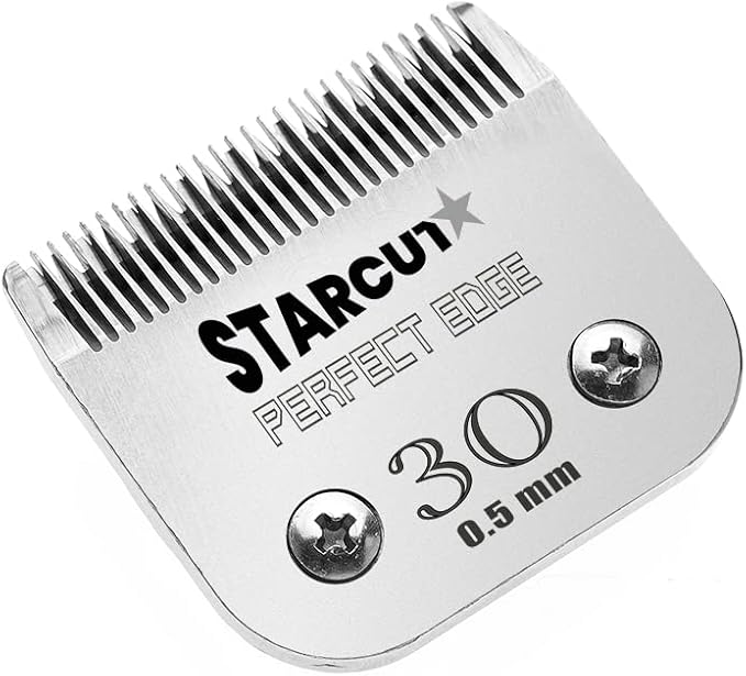 Detachable Dog, Cat, and Horse Pet Professional Grooming Clipper Replacement Blades, Compatible with Most A5 Andis, Oster, Wahl Series Clippers, Made of Stainless Steel. (#30 1/50" (0.5mm))