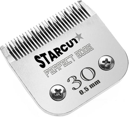 Detachable Dog, Cat, and Horse Pet Professional Grooming Clipper Replacement Blades, Compatible with Most A5 Andis, Oster, Wahl Series Clippers, Made of Stainless Steel. (#30 1/50" (0.5mm))