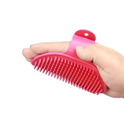 Dog Bath Brush. Dog Washing Brush.2 Sets Short Haired and Long Haired Dog and Cat Bath Brushes (rose)