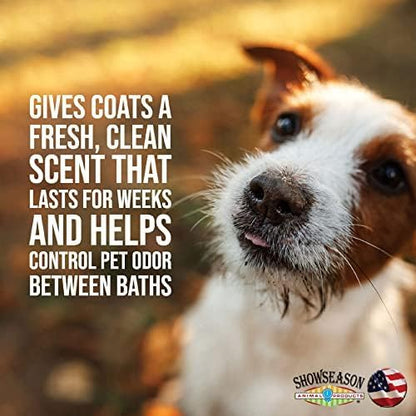 Showseason Bath & Brush Therapies® 3-Pack 4.5 oz. Pet Cologne: Pumpkin Spice, Merry Cranberry, Candy Cane For Dogs | Long-Lasting Odor Eliminator | Paraben-Free | Made In The USA