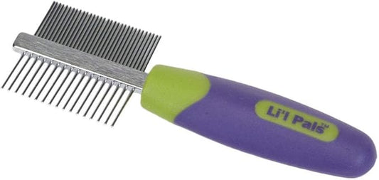 Coastal Pet Li'l Pals Double-Sided Dog Comb - Tick & Flea Comb - Dog Grooming Brush for Small Breeds & Puppies - One Size