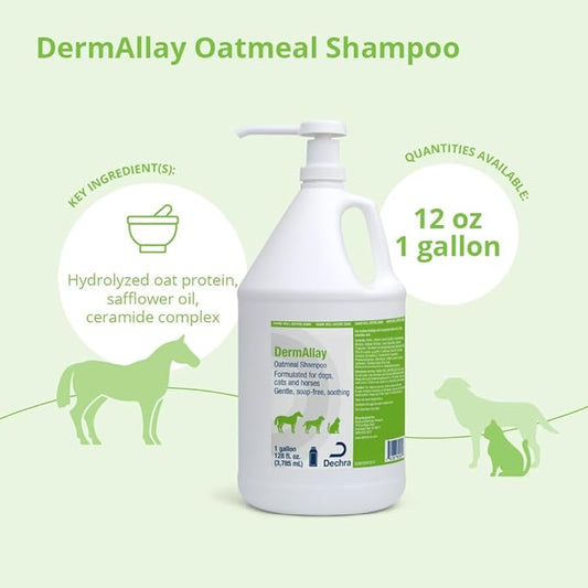 Oatmeal Shampoo for Dogs, Cats and Horses, 1 Gallon