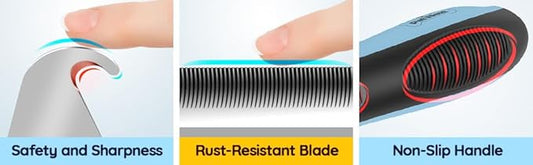 Pet Grooming Brush for Dogs, Cats and Small Animals, Removes Tangles and Knots, Leaves Hair Smooth, Blue