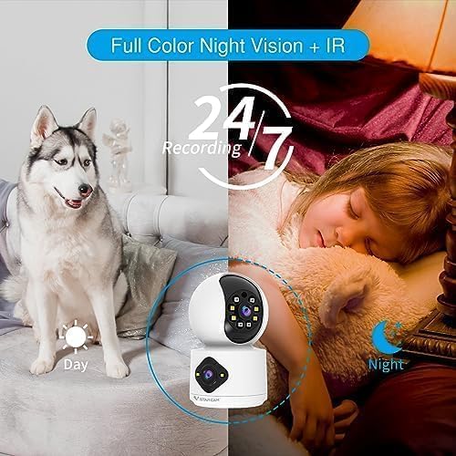 VSTARCAM 1080P Camera Dual-LensI, Pet Baby Monitor,360° Security Camera Indoor with Siren & Spotlight, Motion Detection, 2-Way Talk, Color Night Vision 005