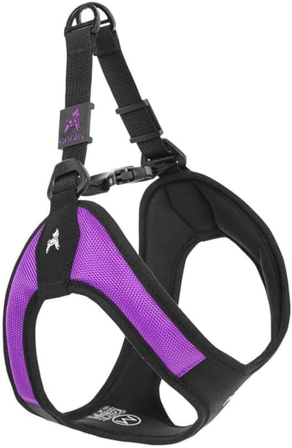 Gooby Escape Free Easy Fit Harness - Purple, Small - No Pull Step-in Patented Dog Harness with Quick Release Buckle for Small to Medium Dogs