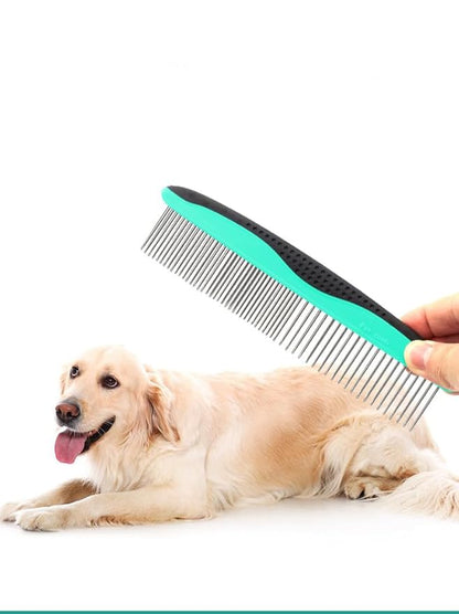 Dog Cat Pet Comb for Removing Tangles and Knots,for Removing Matted Fur,Stainless Steel Teeth Camb for Dogs & Cats,Pet Hair Comb for Home Grooming Kit,Best For Poodles, Goldendoodles