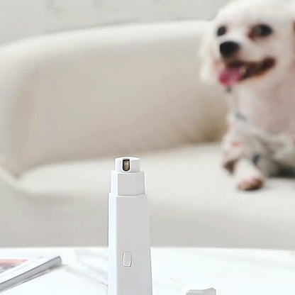 Dog Nail Clipper for Large Dogs - Silent Dog Nail Polisher with LED Light, Speed Sensor, Diamond Head and Dust Collector, 2-Speed Rechargeable - Small Dog Nail Polisher (Pink)
