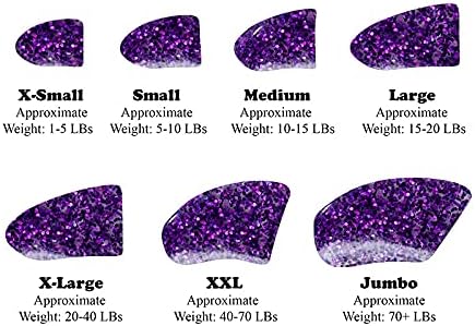 40-Pack Soft Nail Caps for Dogs Claws Purple Holographic Glitter X-Large