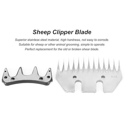 Clipper Blades Grooming Blades, Sheep Shears Replacement Blades, Professional Stainless Steel Clipper Blades for Grooming Goats, Lambs, Llamas, Alpacas (13 Teeth Straight Blade (+ oscillating Blade))