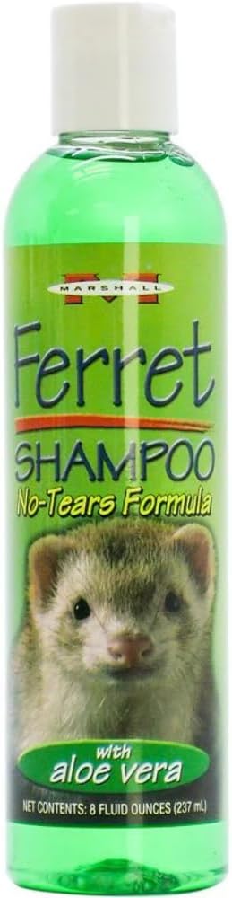 Marshall Pet Products Natural pH Balanced, Tearless Baby Safe Original Aloe Vera Ferret Deodorizing Shampoo with Eucalyptus and Safflower Oil, 8 oz