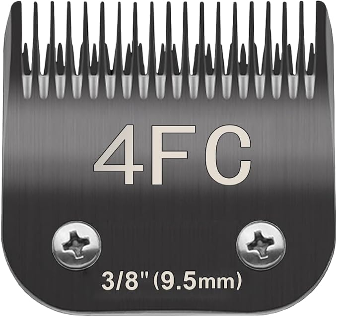 Docal 4FC Pet Dog Grooming Detachable Blades, Compatible with Andis Size-4FC Cut Length 3/8"(9.5mm), Most A5,KM Series Clippers,Made of Ceramic Blade (Black)