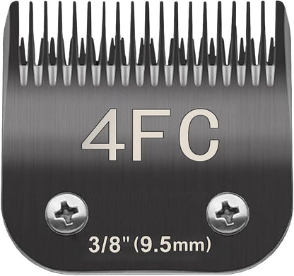 Docal 4FC Pet Dog Grooming Detachable Blades, Compatible with Andis Size-4FC Cut Length 3/8"(9.5mm), Most A5,KM Series Clippers,Made of Ceramic Blade (Black)