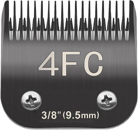 Docal 4FC Pet Dog Grooming Detachable Blades, Compatible with Andis Size-4FC Cut Length 3/8"(9.5mm), Most A5,KM Series Clippers,Made of Ceramic Blade (Black)