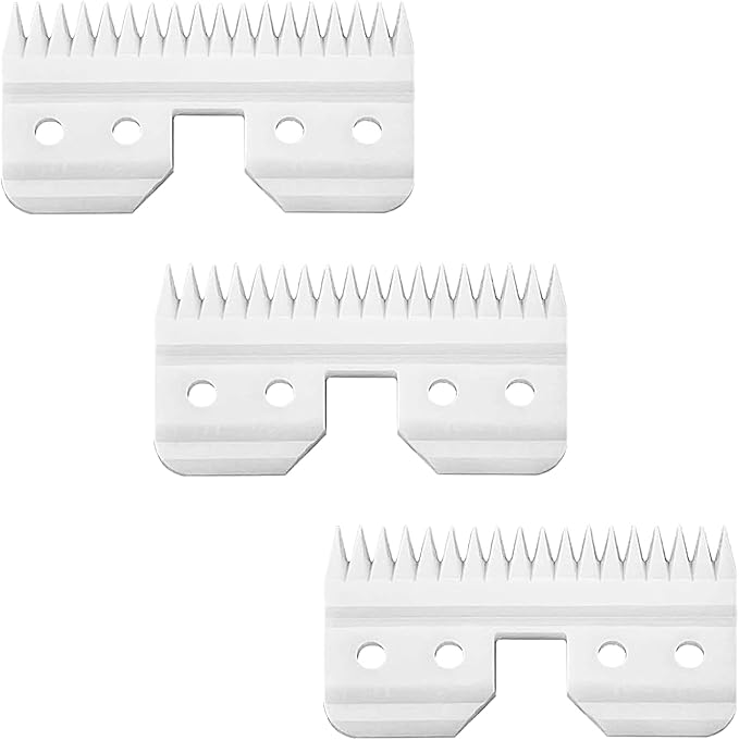 Docal Pet Dog Grooming Clipper Replacement Blades, Fast Feed Clipper Ceramic Blade,Compatible with A5 Trimmer Series, for Andis 18 Teeth, for Wahl KM2 KM5 KM10,Made of Ceramic Blade 3PCS