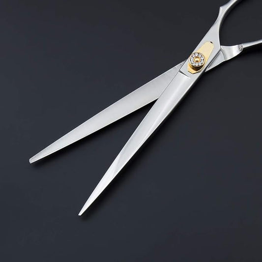 Professional Razor Edge Series - 8.0" Japan 440C Silver Personality Design Pet Grooming Cutting Scissors - Dog Big Chunker Shears