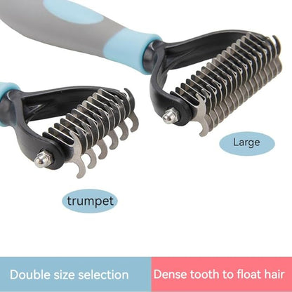 Pet Knotting Comb Dog Cleaning Shedding Knot Comb Quick Knot Removal Floating Hair Pet Supplies (Blue-black)