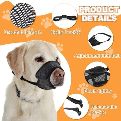 Dog Mouth, Soft Mesh Mouth for Small, Medium and Large Dogs, Anti-Biting Barking Chewing, Breathable Drinking Adjustable Cleaning, for German Shepherd Husky Labrador Retriever (Blue) (S)