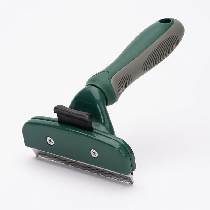 Deshedding Grooming Tool for Dogs and Cats with Fur Release Button for Any Length Fur with Ergonomic Handle