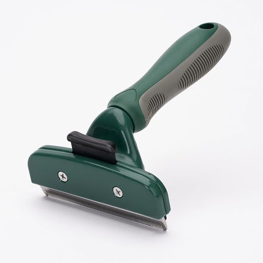 Deshedding Grooming Tool for Dogs and Cats with Fur Release Button for Any Length Fur with Ergonomic Handle