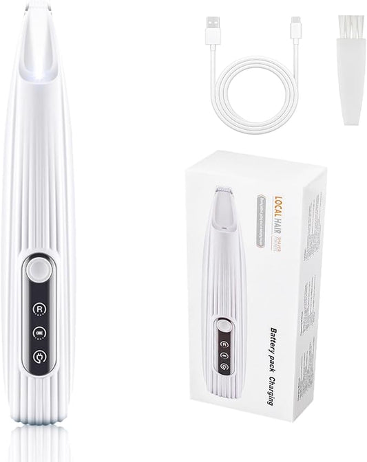 SZMDLX Rechargeable Dog Paw Trimmer & Cat Grooming Kit - Low Noise Pet Hair Clipper with LED Light, 9mm Blade for Gentle Trimming, Paw Fur Shaver for Pets