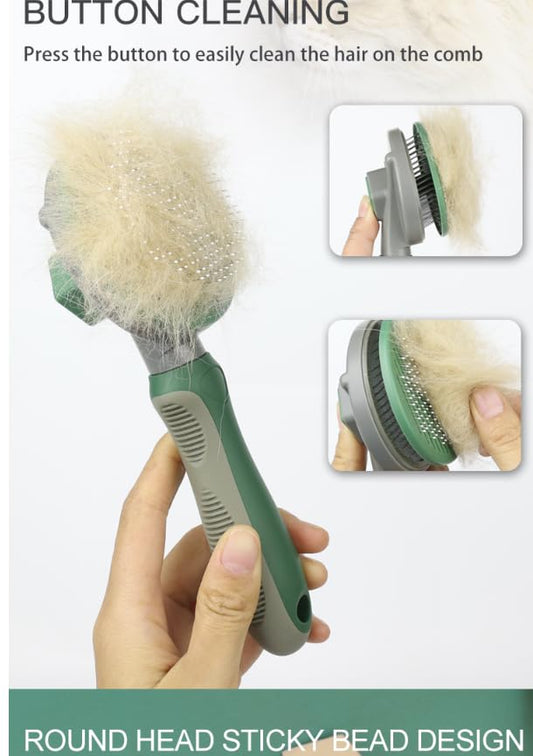 Pet Grooming Tool Needle Brush, Self Cleaning Slicker Brushes for Pet Grooming, Remove Undercoat, Proven Grooming Tools for Dogs Cats and Other Animals (Straight Needle - Pink)