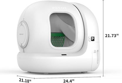 PETKIT 2025 Upgraded Automatic Cat Litter Box 2-Way Odor Remover & 20 Trash Bags,App Control Smart Robot with Anti-Scratch Inner Mat, Self-Cleaning Cat Litter Box True Integration & Structure Safety
