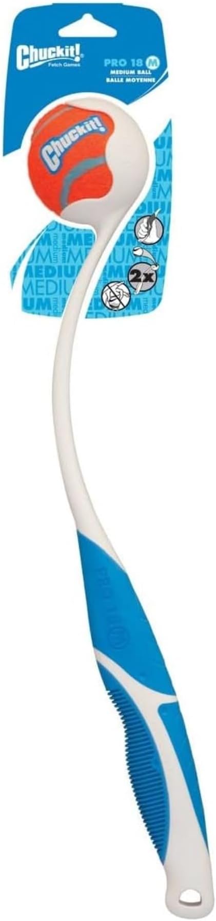 Chuckit! Dog Ball Launcher - Pro 18" with Medium (2.5"), Dog Fetch Ball Thrower, For Dogs 20-60 Pounds, Made in USA