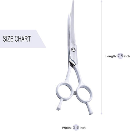 LovinPet Dog Grooming Scissors/6CR grooming Scissors for Dogs/curved Scissors for Dog Grooming/dog Scissors Grooming/left/right-handed Safety Blunt-tip Dog Scissors for Grooming Eyes for Dogs And Cats (RED)