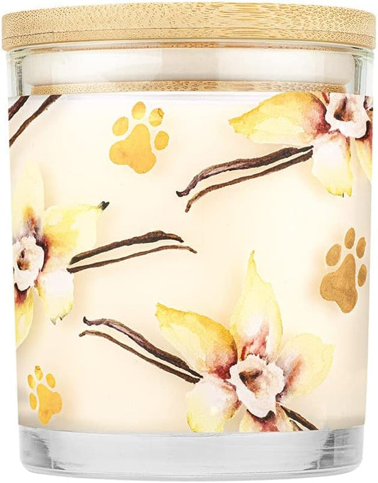 One Fur All Pet House Candle 2 Pack - Plant-Based/Soy Candle - Clean Burning Scented Candles, Long Lasting Pet Odor Candle for Home - Vanilla Crème Brulee