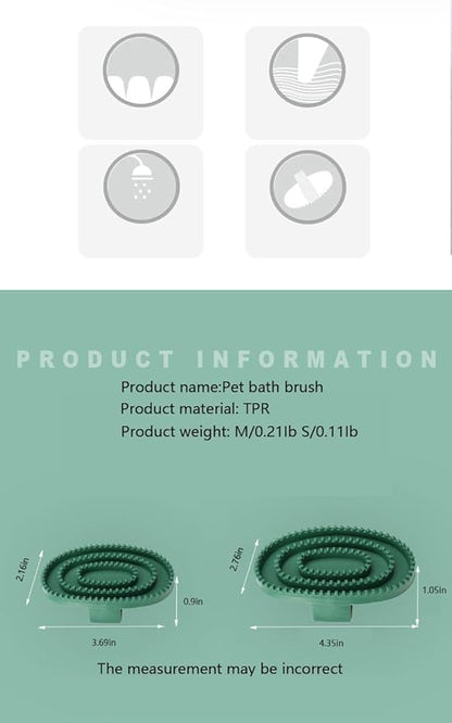 Pet Grooming Brush Set, 2 PCS, Rubber Massage Comb with Adjustable Handle for Dogs and Cats (Green＆Green)