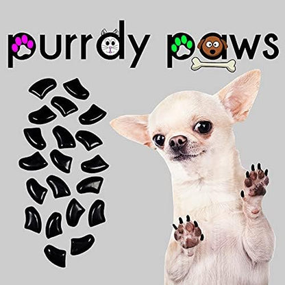 40-Pack Soft Nail Caps for Dogs Claws Black Small