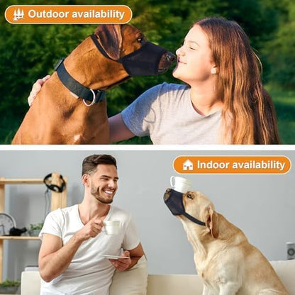 Dog Mouth, Soft Mesh Mouth for Small, Medium and Large Dogs, Anti-Biting Barking Chewing, Breathable Drinking Adjustable Cleaning, for German Shepherd Husky Labrador Retriever (Blue) (S)