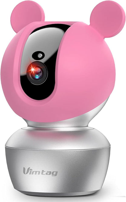 VIMTAG Baby Camera, 3.5K/6MP 360° Pan/Tilt Indoor 2.4G WiFi Camera for Pet/Dog/Home Security with Phone App/2-Way Audio/Night Vision, Human/Sound/Motion Detection, Support Alexa/Up to 512G TF Card