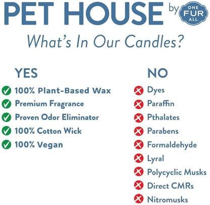 One Fur All Value Pack, Pet Friendly Candles, Concentrated Room Spray and Car Air Freshener, Long Lasting Plant-Based Pet Odor Candles for Home, Evergreen Forest