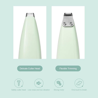 Dog Clippers for Grooming, Dog Paw Trimmer, Pet Paw Trimmer, Mini Trimmer for Dogs, Rechargeable, Low Noise for Trimming Dog Cat Hair Around Paws, Eyes, Ears, Face, Rump (Green)