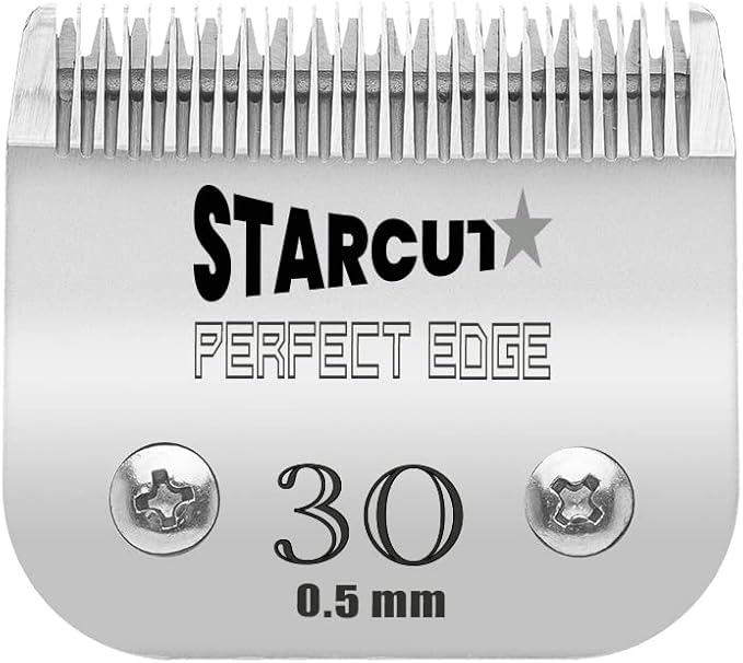 Detachable Dog, Cat, and Horse Pet Professional Grooming Clipper Replacement Blades, Compatible with Most A5 Andis, Oster, Wahl Series Clippers, Made of Stainless Steel. (#30 1/50" (0.5mm))