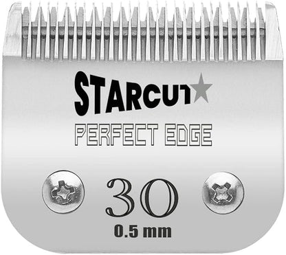 Detachable Dog, Cat, and Horse Pet Professional Grooming Clipper Replacement Blades, Compatible with Most A5 Andis, Oster, Wahl Series Clippers, Made of Stainless Steel. (#30 1/50" (0.5mm))