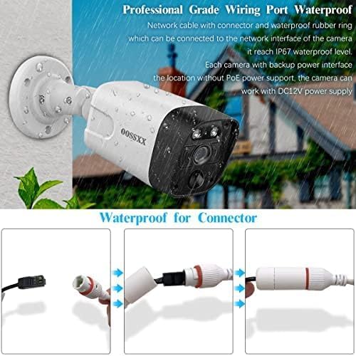 OOSSXX (4K/8.0 Megapixel & 130° Ultra Wide-Angle) 2-Way Audio PoE Outdoor Home Security Camera System Wired Outdoor Video Surveillance IP Cameras System