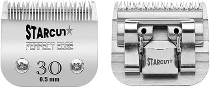 Detachable Dog, Cat, and Horse Pet Professional Grooming Clipper Replacement Blades, Compatible with Most A5 Andis, Oster, Wahl Series Clippers, Made of Stainless Steel. (#30 1/50" (0.5mm))
