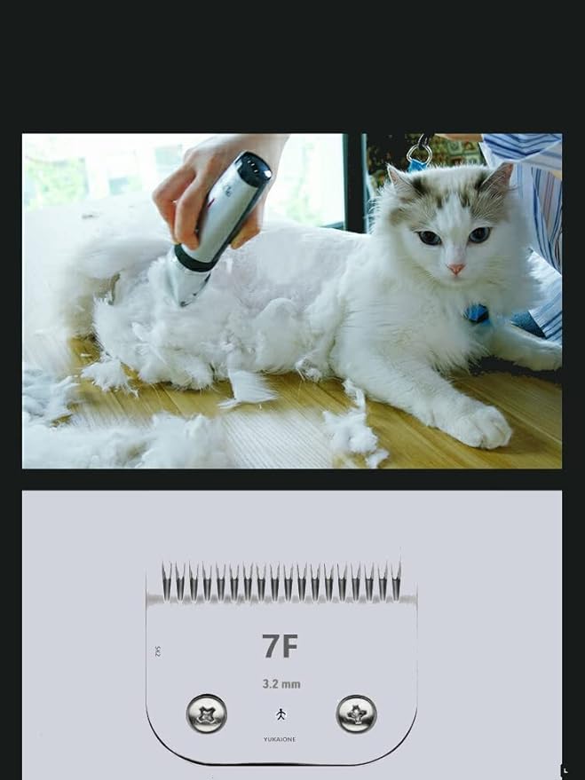 Detachable Pet Dog Grooming Clipper Blades,Compatible with Andis Size-7FC Cut Length 1/8"(3.2mm),Compatible with Oster A5,Wahl KM Series Clippers