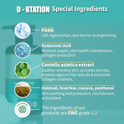D-STATION PDRN Dog Shampoo Contains Ingredients Such as PDRN and Oatmeal, which Help Improve Skin Health, Moisturize, Relieve Itching, Prevent Odor, Provide Shine to The Coat. 16.9 oz