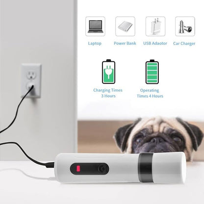 Heusom Silent Groom Pro Nail Grinder, Heusom Dog Nail Trimmer, Rechargeable USB Charging Pet Nail Grinder, Electric Dog Nail Clippers Pet Paws Grooming Smoothing Tool, 2 Grinding Heads