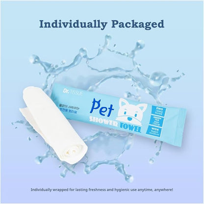 Extra Large Size - 20.5" x 12.6" Pet Wipes | Individually Packaged | Paw Wipes | Hypoallergenic | Grooming | Bathing | Green Tea Scented Deodorizing | Tear Stain | All Purpose Bath Wipes | 5 Count