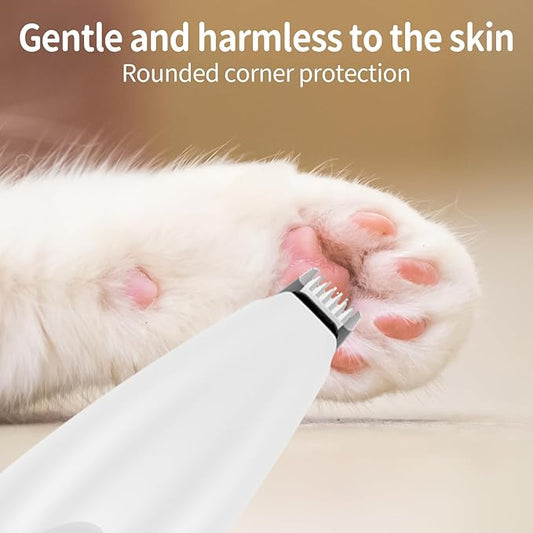 Dog Clippers for Grooming, Low Noise Cordless Dog Paw Trimmer, Rechargeable Small Pet Hair Trimmer for Grooming (White)