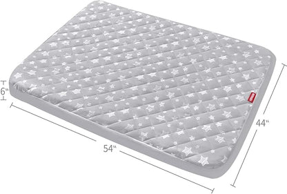Dog Bed Covers Replacement Washable Pet Hair Easy to Remove, Waterproof Dog Bed Covers Noiseless Quilted, Pet Bed Cover Lovely Grey Star Print, Puppy Bed Cover 44x54 Inches, for Dog/Cat, Cover Only